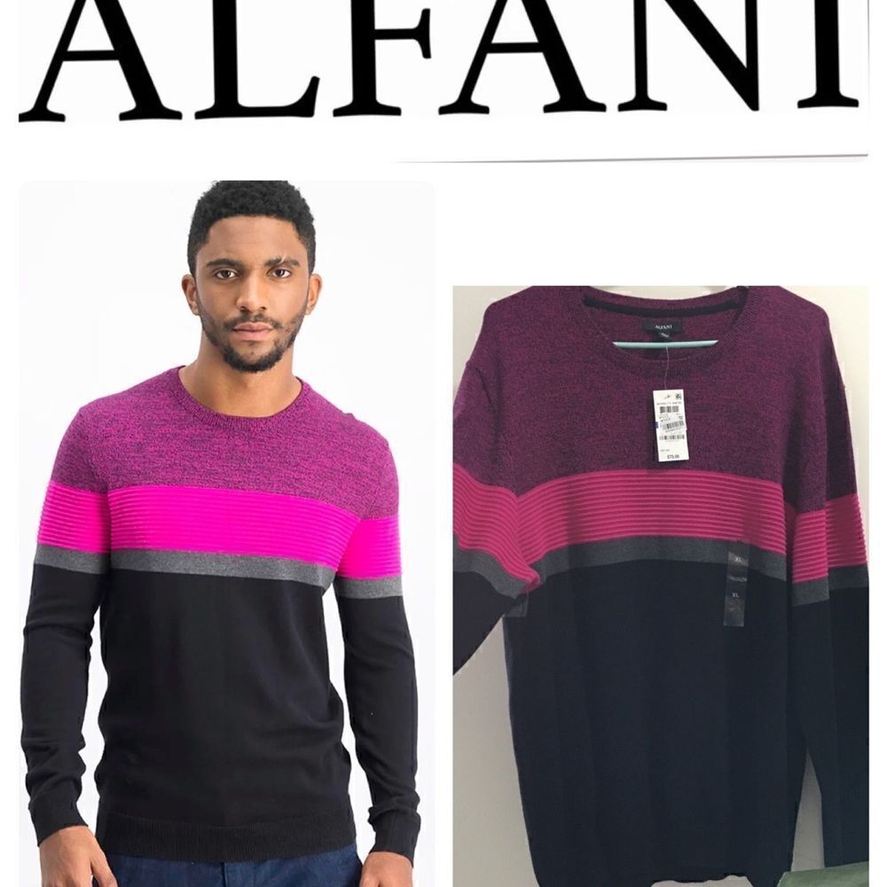 ALFANI LITE WEIGHT TEXTURED SWEATER